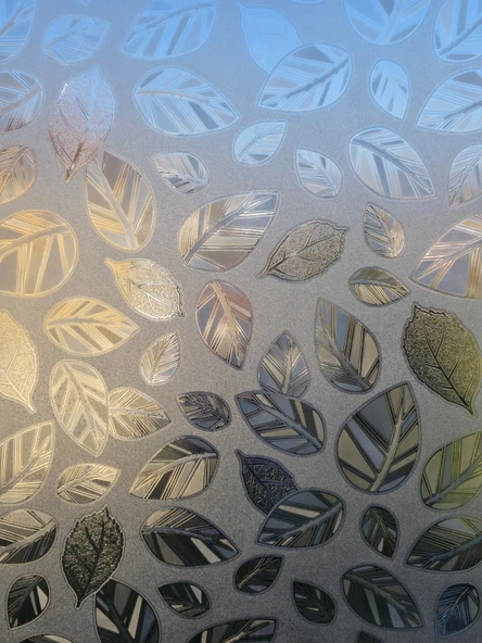 Cam Filmi Kaplama Statik Folyo Buzlu Desenli Duşa Kabin Pencere Ofis Dekorasyon - Resim 3