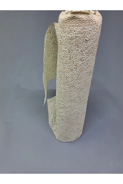 PVC KÜPÜR DANTEL RAF VE DOLAP ÖRTÜSÜ RUNNER  (KAHVERENĞİ) - Resim 4