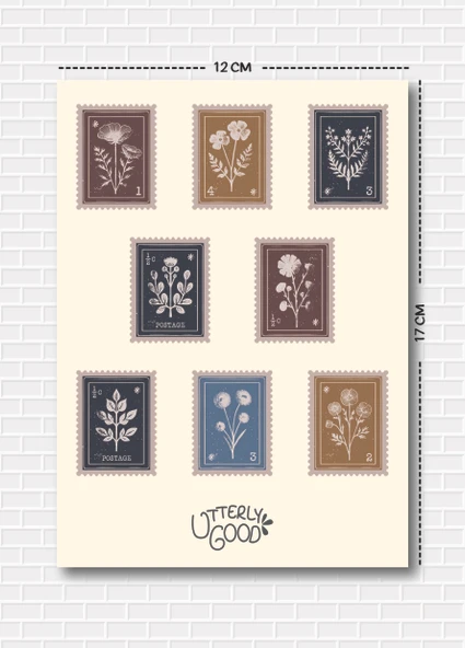 Utterly Good Pul Temalı 5'li Sticker  Bullet Journal  Notebook  Ajanda  Scrapbook Için Uygun Set - Resim 4