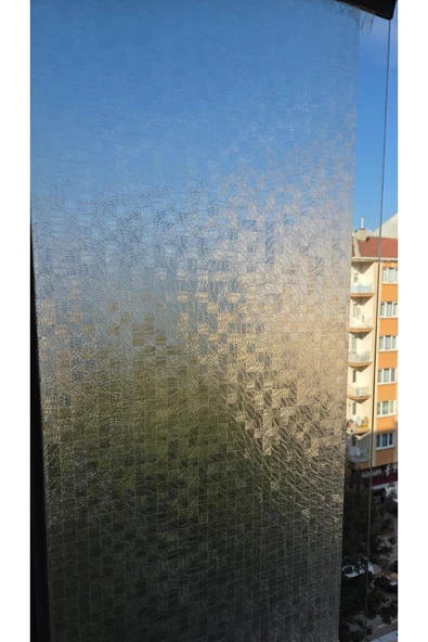 Statik Cam Filmi Buzlu Cam Desenli Folyo – Duşa Kabin, Pencere ve Ofis Dekorasyon Kaplaması - Resim 2