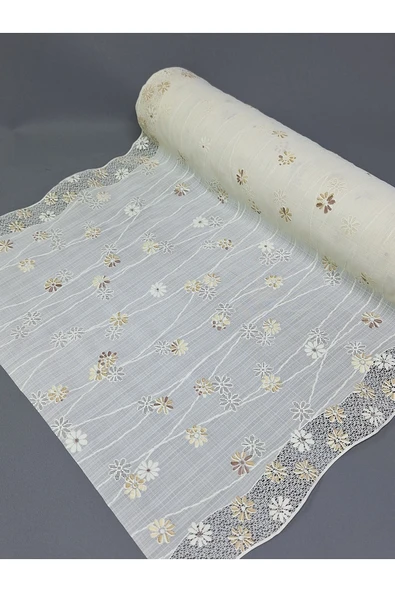 PVC KÜPÜR DANTEL RAF VE DOLAP ÖRTÜSÜ RUNNER  (KAHVERENĞİ) - Resim 3