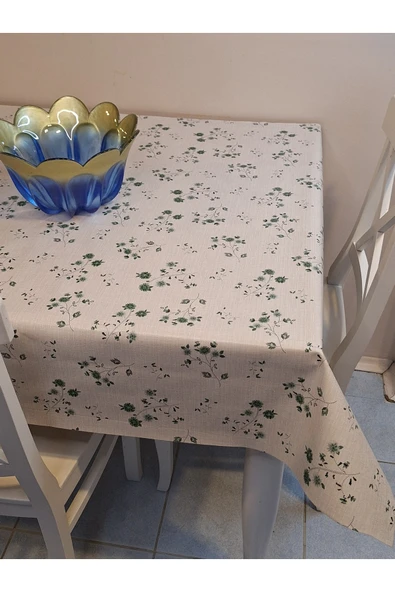 Elyaflı Pvc Muşamba - Desenli Silinebilir Masa Örtüsü ( YEŞİL) - Resim 4