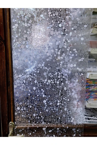Cam Filmi Kaplama Statik Folyo  Buzlu Desenli Duşa Kabin Pencere Ofis Dekorasyon - Resim 6
