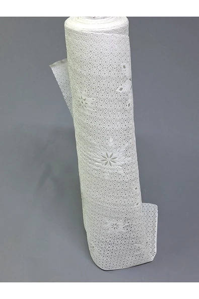 PVC KÜPÜR DANTEL RAF VE DOLAP ÖRTÜSÜ RUNNER  (BEYAZ ) - Resim 4