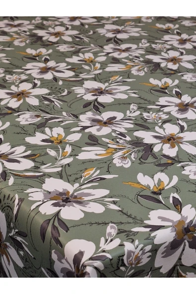 Elyaflı Pvc Muşamba - Desenli Silinebilir Masa Örtüsü ( YEŞİL ) - Resim 6