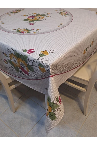 DORA PANO Elyaf Tabanlı Pvc Muşamba - Desenli Silinebilir 140 X 140 Hazır Masa Örtüsü - Resim 7