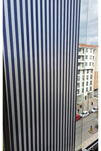 Statik Cam Filmi Lacivert Çizgi Desenli Folyo – Duşa Kabin, Pencere ve Ofis Dekorasyon Folyosu - Resim 2