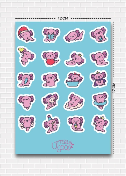 Utterly Good Sevimli Hayvanlar 5'li Sticker  Bullet Journal  Notebook  Ajanda  Scrapbook Için Uygun Set - Resim 6