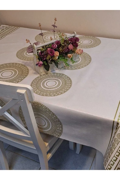 Elyaflı Pvc Muşamba - Desenli Silinebilir Masa Örtüsü - Resim 4