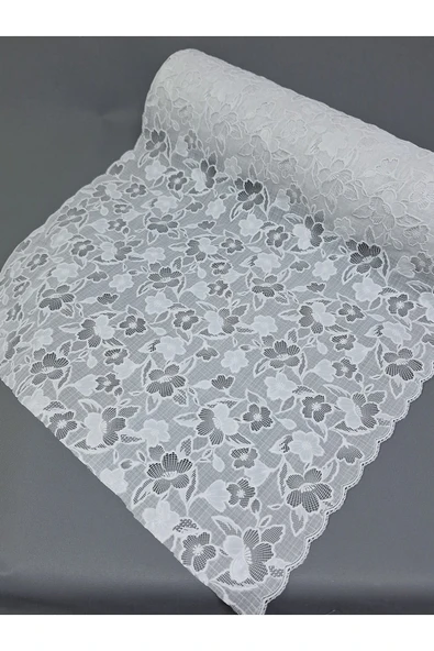 Pvc Küpür Dantel Raf Ve Dolap Örtüsü Runner  Beyaz - Resim 3