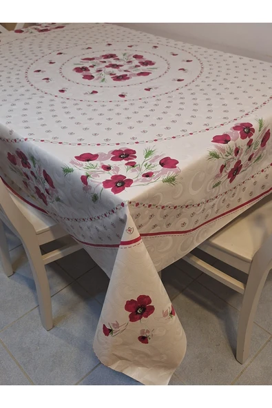 DORA PANO Elyaf Tabanlı Pvc Muşamba - Desenli Silinebilir 155 YUVARLAK Hazır Masa Örtüsü - Resim 10