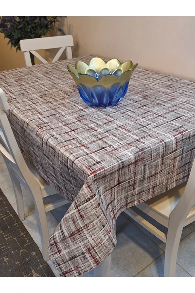 Elyaflı Pvc Muşamba - Desenli Silinebilir Masa Örtüsü ( AÇIK KAHVE ) - Resim 10