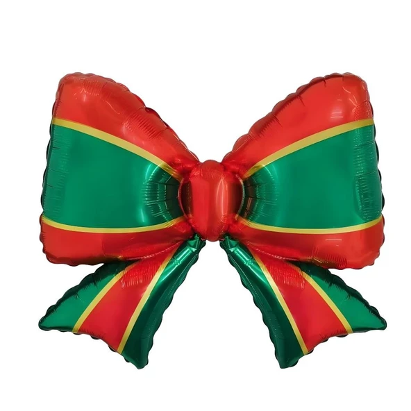 Yılbaşı Partisi Yeşil Kırmızı Kurdela Şekilli Folyo Balon ürün görseli