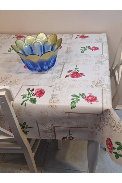 Elyaflı Pvc Muşamba - Desenli Silinebilir Masa Örtüsü ( MOR ) - Resim 10