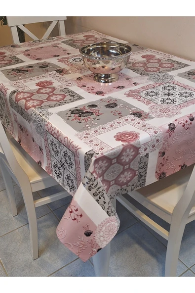 Elyaflı Pvc Muşamba - Desenli Silinebilir Masa Örtüsü ( MAVİ ) - Resim 9