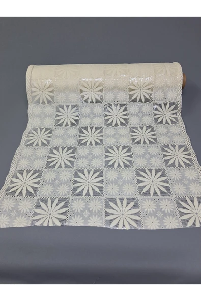 PVC KÜPÜR DANTEL RAF VE DOLAP ÖRTÜSÜ RUNNER  (KREM) ürün görseli