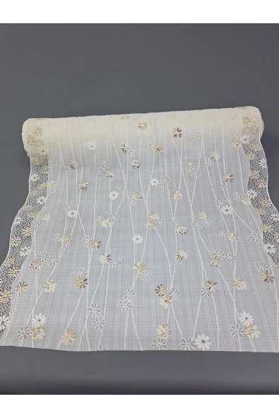 PVC KÜPÜR DANTEL RAF VE DOLAP ÖRTÜSÜ RUNNER  (KAHVERENĞİ) ürün görseli