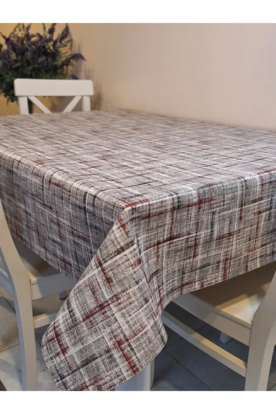 Elyaflı Pvc Muşamba - Desenli Silinebilir Masa Örtüsü ( AÇIK KAHVE ) - Resim 12