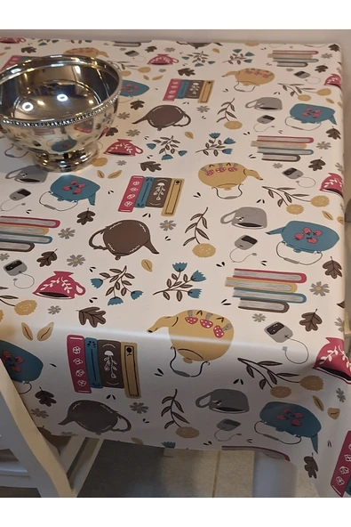 Elyaflı Pvc Muşamba - Desenli Silinebilir Masa Örtüsü ( YEŞİL) - Resim 11