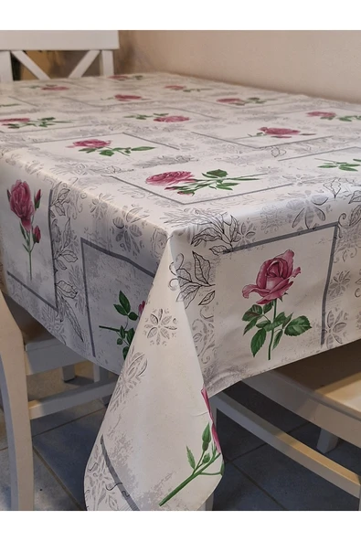 Elyaflı Pvc Muşamba - Desenli Silinebilir Masa Örtüsü ( MOR ) - Resim 4