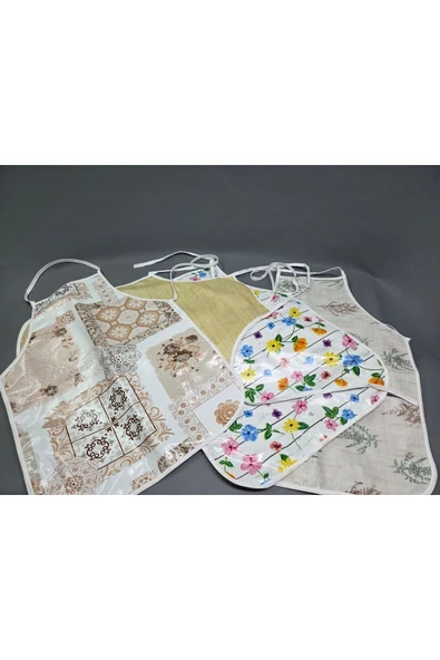 Su Geçirmez PVC Muşamba Önlük çeşitleri - 1 Adet 50 cm Önlük | Renkli, Biyeli Mutfak Önlüğü - Resim 2