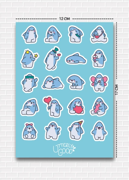 Utterly Good Sevimli Hayvanlar 5'li Sticker  Bullet Journal  Notebook  Ajanda  Scrapbook Için Uygun Set - Resim 3