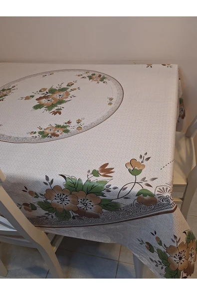 DORA PANO Elyaf Tabanlı Pvc Muşamba - Desenli Silinebilir 140 X 140 Hazır Masa Örtüsü - Resim 4