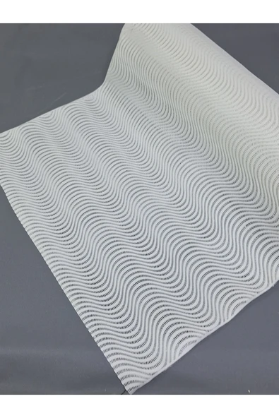 PVC KÜPÜR DANTEL RAF VE DOLAP ÖRTÜSÜ RUNNER  (BEYAZ) - Resim 2