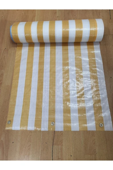 67x150cm Sarı Beyaz Çizğili Pilsa Balkon Brandası(istediğiniz Ölçü Kadar Adeti Çoğaltabilirsiniz ) ürün görseli