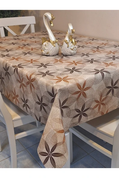 Elyaflı Pvc Muşamba - Desenli Silinebilir Masa Örtüsü ( GRİ ) - Resim 8