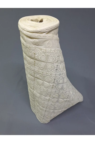 PVC KÜPÜR DANTEL RAF VE DOLAP ÖRTÜSÜ RUNNER  (KREM) - Resim 4