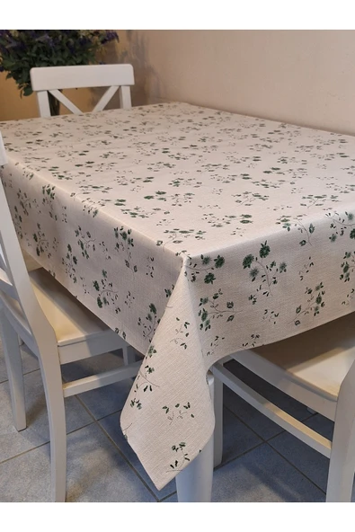 Elyaflı Pvc Muşamba - Desenli Silinebilir Masa Örtüsü ( YEŞİL) - Resim 5