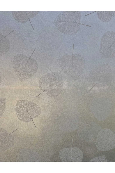 Statik Cam Filmi Beyaz Yaprak Desenli Folyo – Duşa Kabin, Pencere ve Ofis Dekorasyon Kaplaması - Resim 2