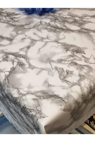 Kaydırmaz Tabanlı Pvc Muşamba - Desenli Silinebilir 120 X 150 Hazır Masa Örtüsü - Resim 2