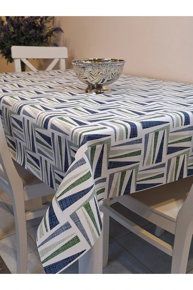 Elyaflı Pvc Muşamba Desenli Silinebilir Masa Örtüsü Yeşi?l ürün görseli