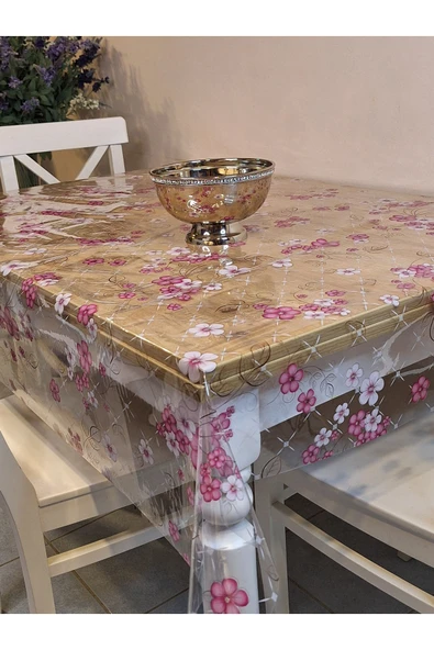 Şeffaf 0.018 Mm Pvc Muşamba - Desenli Silinebilir Şeffaf Masa Örtüsü ürün görseli