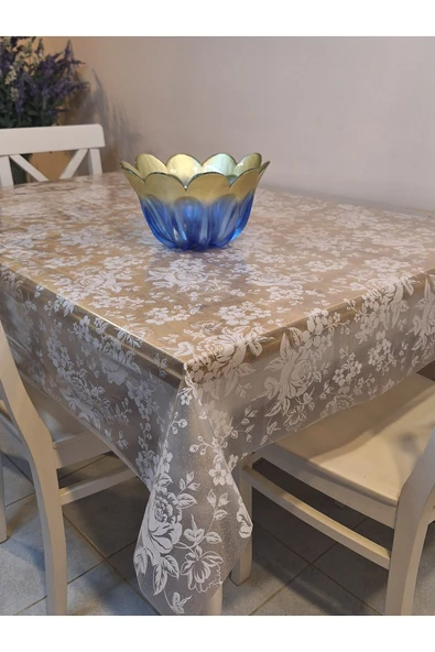 Şeffaf 0.018 Mm Pvc Muşamba - Desenli Silinebilir Şeffaf Masa Örtüsü - Resim 7