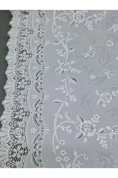 PVC KÜPÜR DANTEL RAF VE DOLAP ÖRTÜSÜ RUNNER  (BEYAZ) - Resim 2