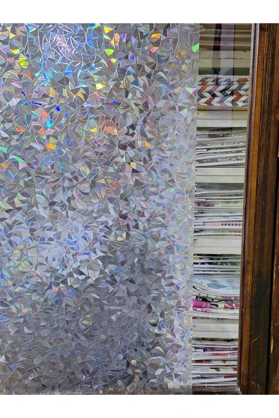 Cam Filmi Kaplama Statik Folyo  Buzlu Desenli Duşa Kabin Pencere Ofis Dekorasyon - Resim 9