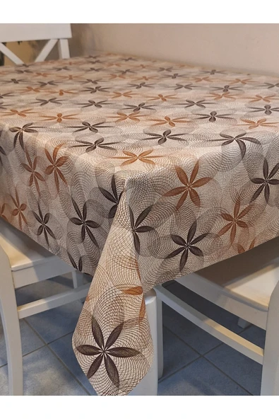 Elyaflı Pvc Muşamba - Desenli Silinebilir Masa Örtüsü ( GRİ ) - Resim 12