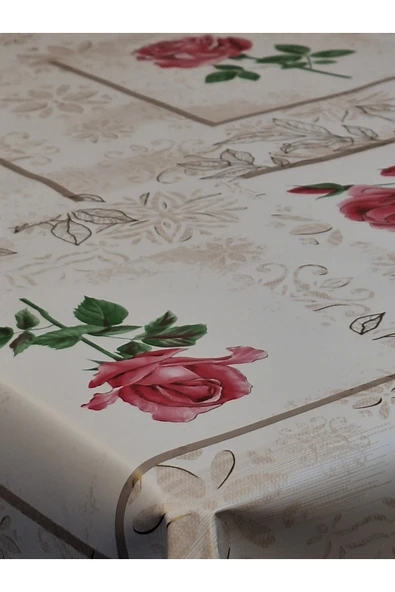 Elyaflı Pvc Muşamba - Desenli Silinebilir Masa Örtüsü ( MOR ) - Resim 12