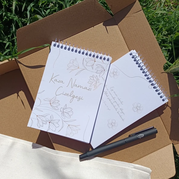 Utterly Good 2 Yıılık Kaza Namazı Manevi Koleksiyon Seti  Defter  Kalem  Zikirmatik  Tespih  Bez Çanta Hediyeli - Resim 3