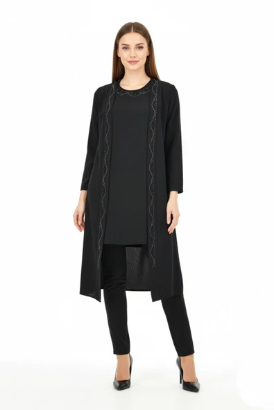 Kadın Taşlı 2 Li Kombin Elbise BGL-ST04712 ürün görseli