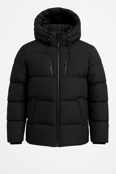 Slim Fit Erkek Kapşonlu Şişme Mont - 7453 - Resim 2