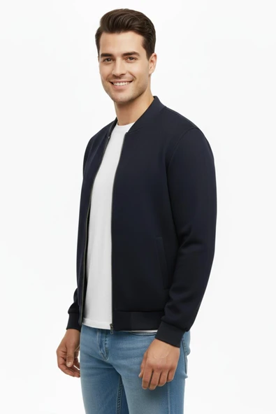 Erkek Regular Fit Mevsimlik Hakim Yaka Süet Spor Mont BGL-ST05014 - Resim 5