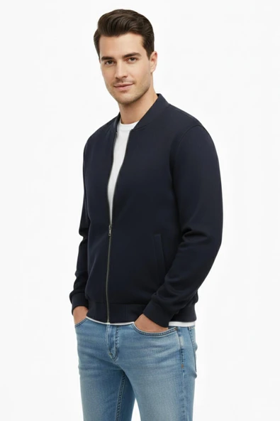 Erkek Regular Fit Mevsimlik Hakim Yaka Süet Spor Mont BGL-ST05014 - Resim 11