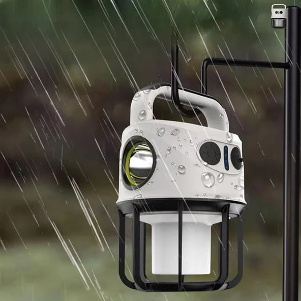 Powermaster CH-22025 Çift Işıklı Kamp Lambası El Feneri Powerbank Özellikli (Gün Işığı - Beyaz) - Resim 3