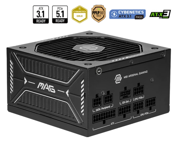 MSI MAG A750GLS PCIE5 750W 80+GOLD POWER SUPPLY ürün görseli