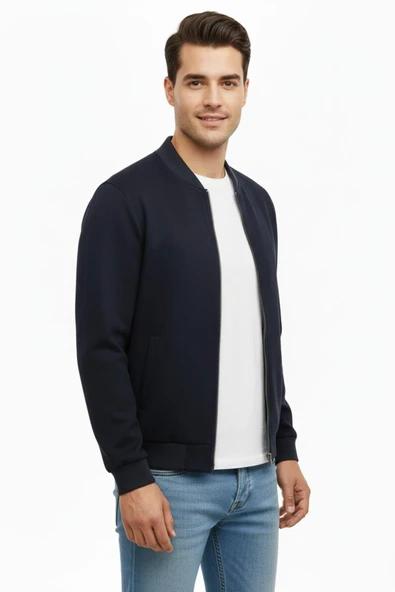 Erkek Regular Fit Mevsimlik Hakim Yaka Süet Spor Mont BGL-ST05014 - Resim 7