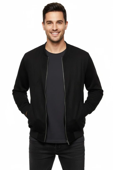 Erkek Regular Fit Mevsimlik Hakim Yaka Süet Spor Mont BGL-ST05014 - Resim 4